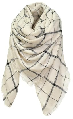 MAKFORT Damen Herbst Winter Schal Imitation Kaschmir Kariert Deckenschal 140 * 140cm
