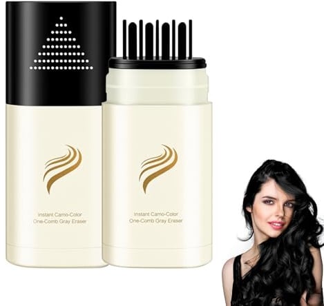 2-in-1 Haarfarben Stift & Kamm - Sofortige Graue-Haare-Abdeckung für Frauen & Männer | Wasserfester und schweißfester Ansatzfarben-Stift für alle Haartypen