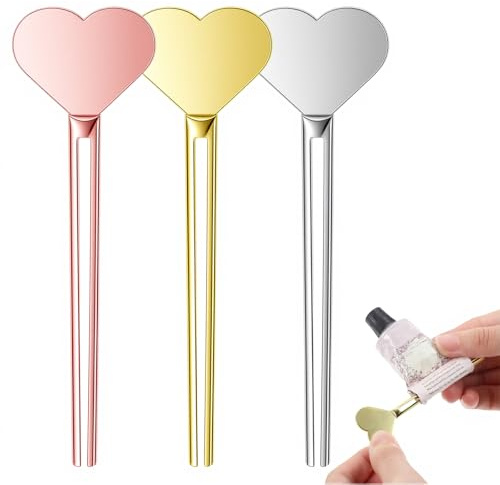 3 Stück Edelstahl Tubenquetscher Tubenausdrücker Zahnpasta Squeezer Metall Toothpaste Squeezer Tubenpresse Set für Zahnpasta Haarfärbemittel Pigmente Geeignet