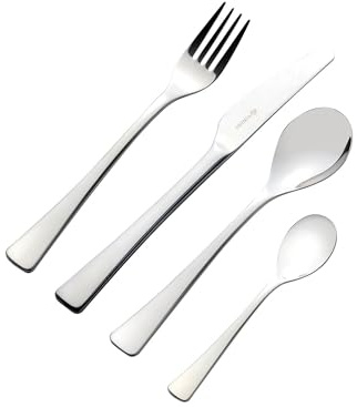 Viners Darwin Cutlery Set|Premium 18/10 Stainless Steel | Set of 16 Pieces| Silver Mirror Finish | Serves 4 |Dishwasher Safe | Gift Boxed Dinnerware