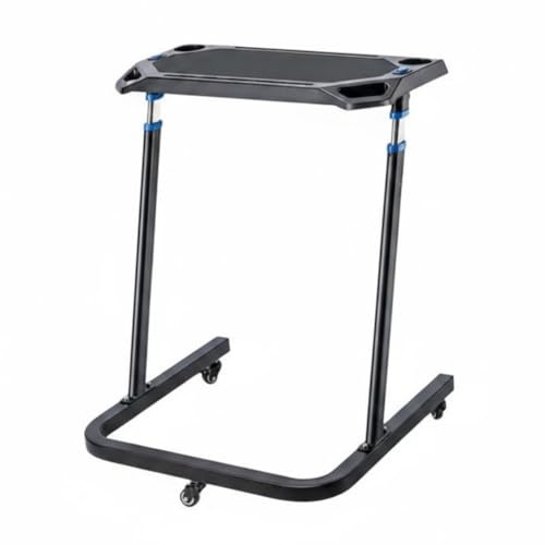 LOVIVER Training Stand Indoor Desk Station With Adjustable Height Ergonomic Laptop Tray Bottle Holders Metal Frame Non Slip Top Locking Casters suitable for home workouts office gyms