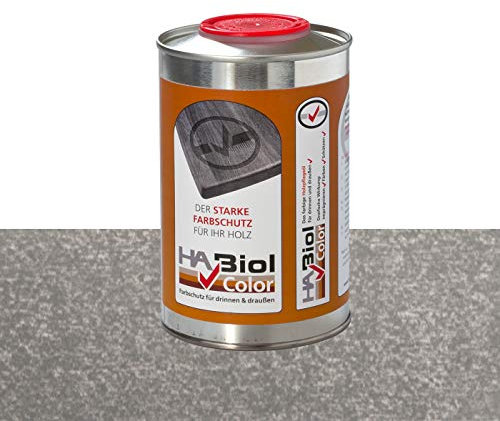 HABiol Color 500ml 0,5l Hellgrau Holzöl Holzpflegeöl Arbeitsplattenöl Möbelpflege Möbelöl Leinölfirnis Küchenplattenöl Terrassenöl Gartenmöbelöl für Innen & Außen (Hellgrau)