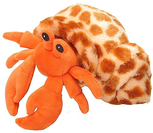 Wild Republic 19467 Hug 'ems Plüschtier, Kuscheltier, Einsiedler Krebs, Krabbe 18 Cm, Einsiedlerkrebs