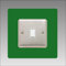 Single Light Switch Surround | Square | Acrylic Back Panel or Finger Plate | Plug, Font Colour:Dark Green