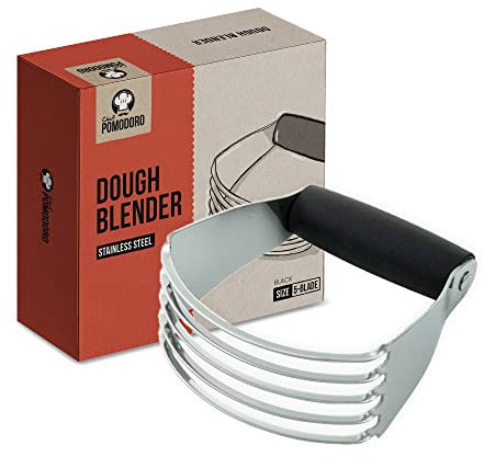 Chef Pomodoro Batidora Amasadora Repostería - Mezclador Harina Masa Pizza - Cortador de masa - Amasadora de Mano Acero Inoxidable para Cocina y Pastelería – Mezclador Cortador de Masa