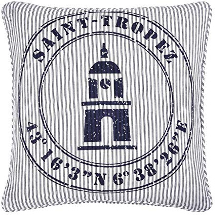 pad - Ocean - ST. Tropez - Kissenhülle - Baumwolle - Grau/Blau - 45 x 45cm - Lieferung erfolgt OHNE Füllung!