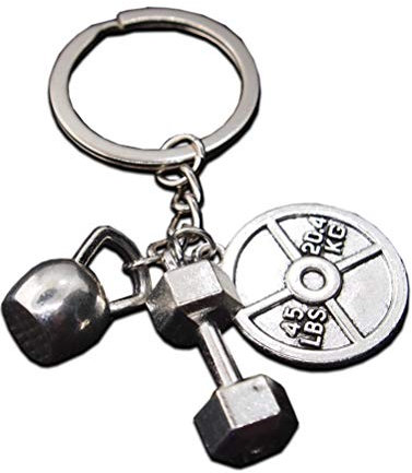 Seraphis Keyring for men with Mini Kettlebell Dumbell and Weight Plate