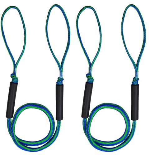 Bungee Dock Lines, 2packs Absorb Stretch Mooring Ropes Anchor Line with Foam Float for Boats, Kayak, Jet Ski, SeaDoo, Pontoon Boat Accessories 4FT/5FT/6FT