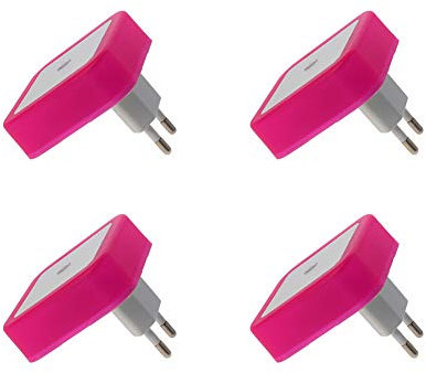 Othmro Plug-in Night Light, Light for Shaver Socket LED Bed Lights with Auto Dusk-to-Dawn Sensor for Bedroom Kitchen Hallway Red 4Pcs