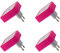 Othmro Plug-in Night Light, Light for Shaver Socket LED Bed Lights with Auto Dusk-to-Dawn Sensor for Bedroom Kitchen Hallway Red 4Pcs