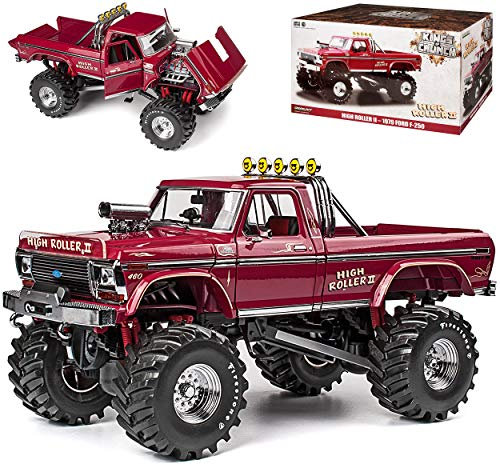 Greenlight Ford F-250 Monster Truck High Roller II Kings of Crunch Pick-Up Rot USA 1/18 Modell Auto