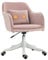 Vinsetto Velvet Office Chair, Desk Chair, Makeup Vanity Chair with Massage Lumbar Pillow and Rolling Wheels for Bedroom and Home, Pink