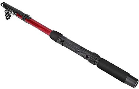 Keenso Teleskop-Angelrute, tragbare Glasfaser-Angelrute für den Außenbereich Leichter Guss Teleskop-Angelrute-Angelrutenersatz(3.0m) Angelrute und Sein Accessoires