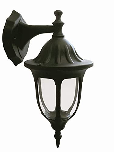Licht-Erlebnisse Außenwandlampe Aluminium IP44 Schwarz Rustikal dekorativ ISLEEN Außenlampe Gartenlaterne Haus Hof