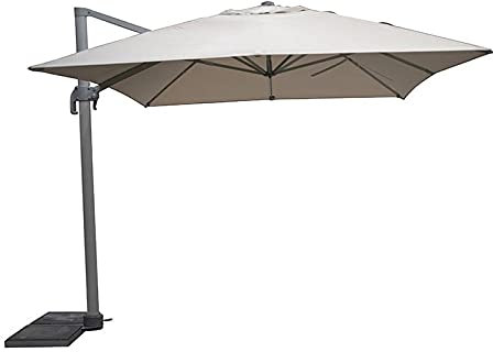 Stilé Collection OMBRELLONE decentrato Alba 3X3 Metri in Alluminio E Tessuto grigio Girevole A 360°