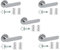 Infinity Decor 5 Set Internal Chrome Lever on Rose Brass Door Handles Pack Latch & Hinges 'Sky'