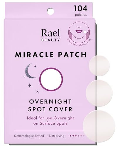 Rael Miracle Anti Pickel Patch über Nacht - Korean Skincare, Pimple Patches für das Gesicht, Extra Starke Haftkraft, Hydrokolloid Akne Pflaster, Vegan, Tierversuchsfrei, 3 Größen (104 Stück)