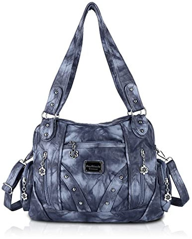 Angel Barcelo Hobo Bag für Damen, Umhängetasche, Geldbörse und Handtaschen, Schultertaschen, Blau, Blau, Einheitsgröße