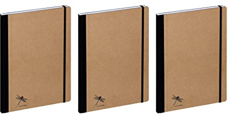 Pagna Notizbuch A4 Pur, recycelbarer Kraftpapiereinband mit Prägung, 192 Seiten Kariertes Papier (3)