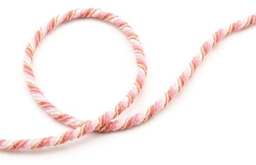 NTS-Nähtechnik 5mm | 3m Deko Gummiband | Bunte Gummilitze Twist | Creme/rosa