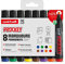 Uni-Ball Uni Prockey Uni Mitsubishi Pencil – Permanentmarker geruchslos PM126 – Multihalter, Wasserbasis, geruchsneutral – abgeschrägte Spitze 5,7 mm – Null-Verpackung aus Kunststoff – 8 Farben
