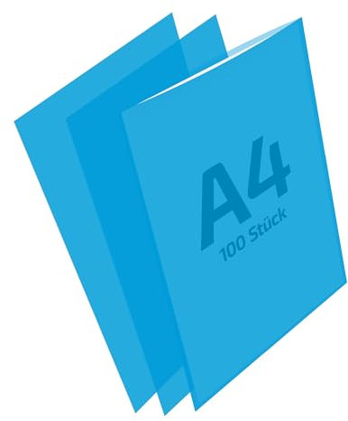 REIF Hamburg 14166 DIN A4 Sichthüllen blau, 100 Stück aus PE Stärke 0,160 mm, dokumentenecht, Dokumentenhülle oben offen, Made in Germany