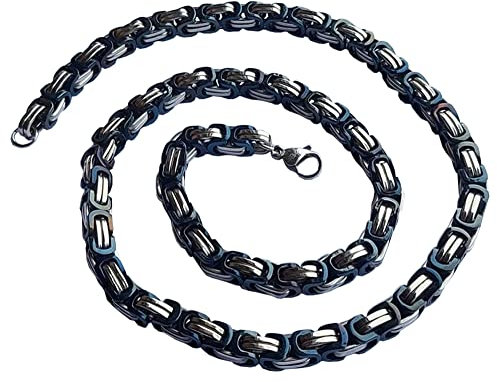 Generisch Herren Edelstahl Königskette aus 316L 58,5 cm in Silber/Schwarz