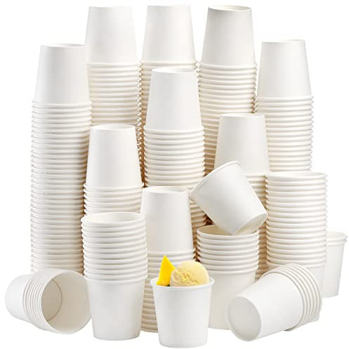 Tebery 400 Stück 120ml Pappbecher, 4oz Papier-Kaffeetassen, Einweg Pappbecher für Wasser, Saft, Kaffee oder Tee, Weiße