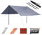 Skandika Sonnensegel L 3x3 Meter Set mit Teleskopstangen | Multifunktionaler Sonnenschutz, rechteckig, wasserdicht 3000 mm, stufenlos einstellbare Stangen, Befestigungsseile | Camping, Balkon, Garten