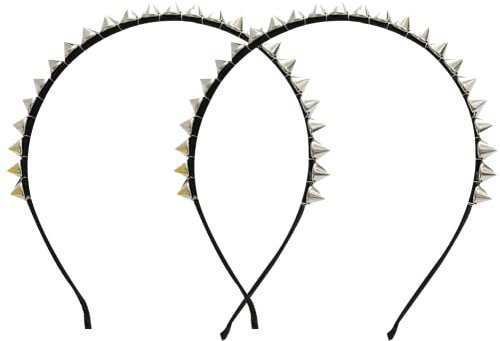 2 Pcs Fashion Metal Nieten Stirnband Cool Metal Spike Nieten Haarband Punk Gothic Hair Hoop Headwear Haarzubehör Für Frauen Mädchen