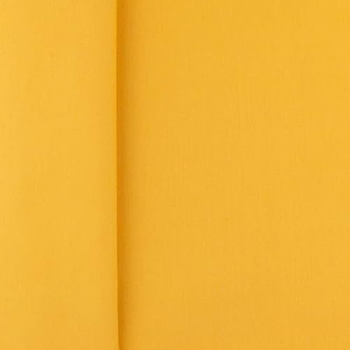 Weicher Popeline Baumwollstoff-POPPY-Segel-, Fahnentuch, Baumwollstoff, Nähen, Kleider- und Patchworkstoff ca. 150 cm breit- ca. 135 g/QM - 50 cm Schritte- Meterware (Ocker-64804)