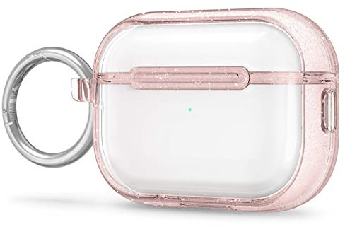 CYRILL von Spigen Shine Rose Glitzer Hülle [kompatibel mit Airpods Pro 2] (2022), Transparent TPU rosa Kette am Körper - Rose Glitzer