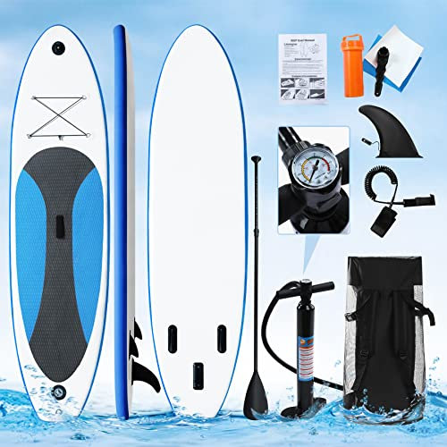 Aufblasbares Stand Up Paddling Board 300 * 76 * 10cm Premium SUP Board Set mit Tragkraft 150 kg Komplettes aufblasbares Paddle Zubehör