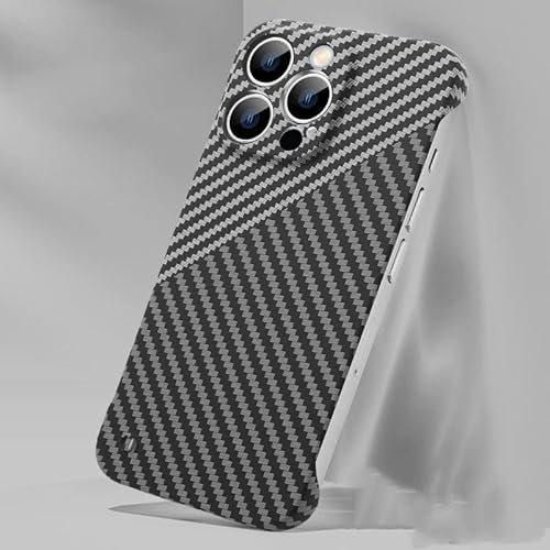 Compatible with iPhone 12 Pro Max Shockproof Ultra-thin Frameless Matte Carbon Fiber Phone Case Cover, Bumper Slim Hard PC Cover Lens All-Inclusive Protective Anti-Fingerprint Skin-Friendly Feel