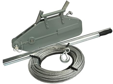 Neilsen CT5297 Wire Rope Puller 1600kg Hand Operated 20M x 11mm Rope Heavy Duty Hook