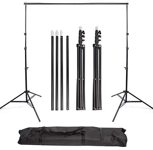 BOLLUMA Photo Video Studio 2.5x3m Adjustable Backdrop Stand Aluminum Alloy Background Support System Kit with Carry Bag for Photography Muslin Backdrop, Paper Backdrop, Background Screen Panel