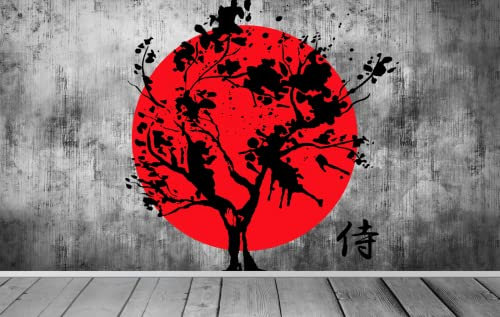 Chicbanners Japan Japanese Flag Blossom Tree Wall Art Wall Mural Wallpaper fit with Standard Wall Paper Paste 300cm Wide x 240cm deep v5