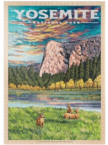 MyPuzzle Yosemite National Park - The Grand View of EL Capitan, Vintage Travel Poster - Premium 1000 Teile Puzzle - MyPuzzle Sonderkollektion von Havana Puzzle Company