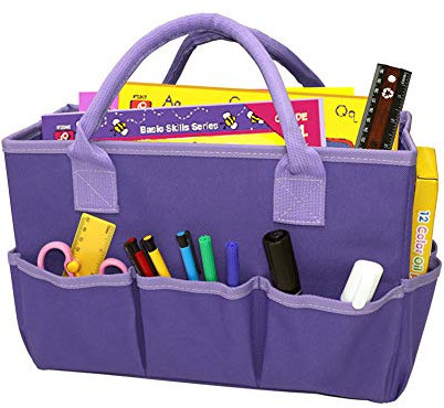 ITODA Artist Tote Bag Desktop File Folder Stationery Organizer Caddy Craft Pack School Art Tool Storage Organizer Garden Tote Bag with Handle for Pen Book Notebook Office Supplies