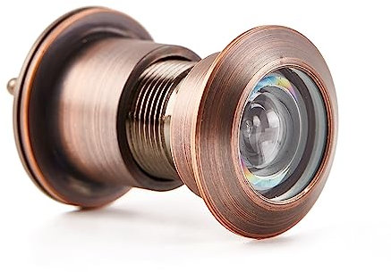 Guangstar Sicherheits-Einwege-Haustürspion mit 220-Grad-Winkel, robuster Türspion aus Messing mit Sichtschutzabdeckung, ölgeriebene Bronze, 1 Stück