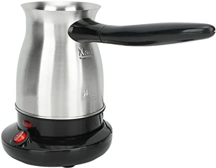 Riuulity Cafetera Eléctrica, Cafetera Eléctrica Calentador de café Hervidor de Agua Eléctrico de Acero Inoxidable Capacidad de 600 Ml, Enchufe de la UE de 220 V, Material de Acero