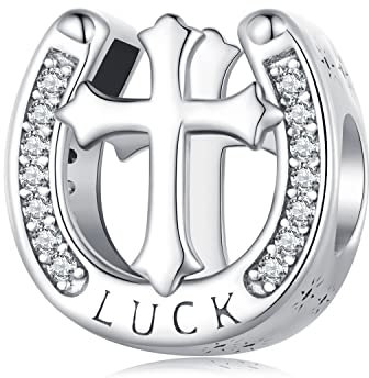 NINGAN 925 Sterling Silber Glücksbringer Kreuz Armband geperlt Religiöses Charisma Kompatibel Damen Armband Halskette Urlaub Geschenk