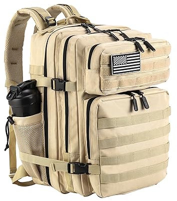 LHI Military Tactical Backpack for Men and Women 45L Large waterproof Rucksack for School, Hiking, Trekking, Hunting