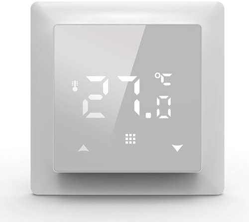 Termofol Heizungsthermostat TF-H6 - Heizkörperthermostat IP31 - Thermostat für Heizfolie - Smart Home Gadget - Weiß