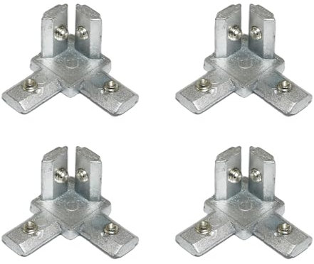 PZRT 4PCS 1515 Aluminum Profile 3D Corner Connectors Extruded Aluminum Connector with Screws Right Angle Hidden Bracket for CNC Router Printer Laser Cutting Machine Engraving Machine Silver