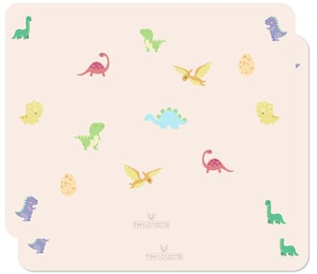 TINYLOADERS 2xSET Platzdeckchen, Platzmatte, Tischset, Placemat, Unterlage in vielen Farben und Motiven, frei von BPA, 43 cm x 34 cm, Dinosaur