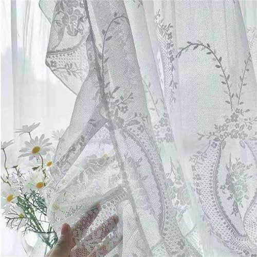 Pastoral Koreanisches Weiß/EN8 Fenster Gaze-Türvorhang Prinzessin Französische Spitze Gaze Rüschen Küchentürvorhang