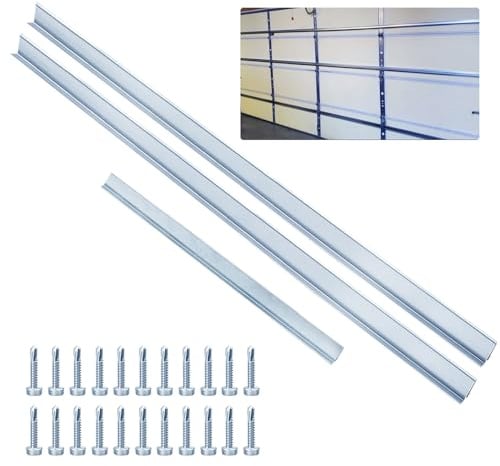ZUIWAN Garage Door Reinforcement Bracket,16 Foot Garage Door Strut,Heavy Duty Garage Door U-Bar Strut Support Brace,Reinforcement Steel Strut Beams,20# Thick Steel,Screws Included
