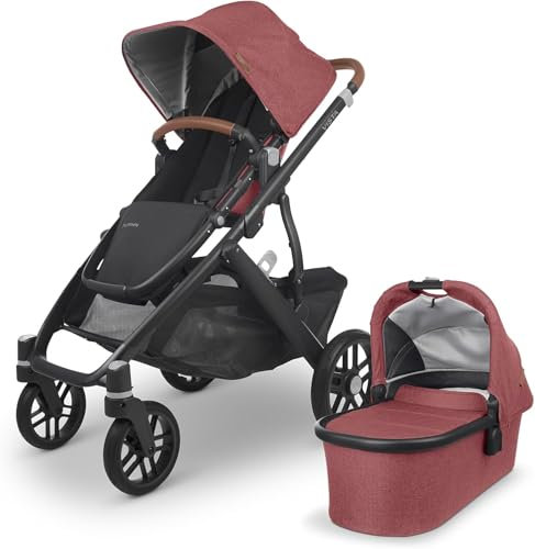 UPPAbaby Vista V2 Pushchair – Lucy – All in One, Convertible Baby Stroller, Includes Carry Cot & Toddler Seat, Pushchair Accessories, One Step Fold, Suitable from Baby to Toddler