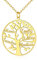 Custom4U Collier Arbre de Vie 5 Prénoms Personnalisable Plaqué Or Pendentif 5 Noms d'arbre Généalogique à Graver